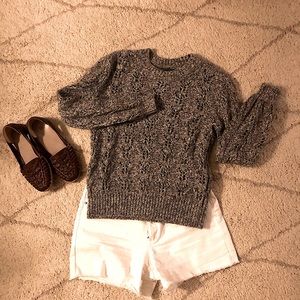 2/$20 Abercrombie Eyelet Gray Sweater XS